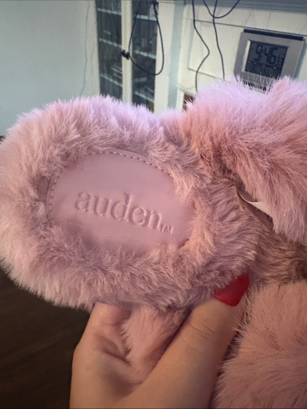 Auden Plush Crisscross Fuzzy Slide Slippers - Dusty Rose - Picture 4 of 5